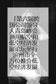 第六届跨国公司领导人青岛峰会通用航空和低空经济发展论坛举行 滨州市全方位推介低空经济发展优势